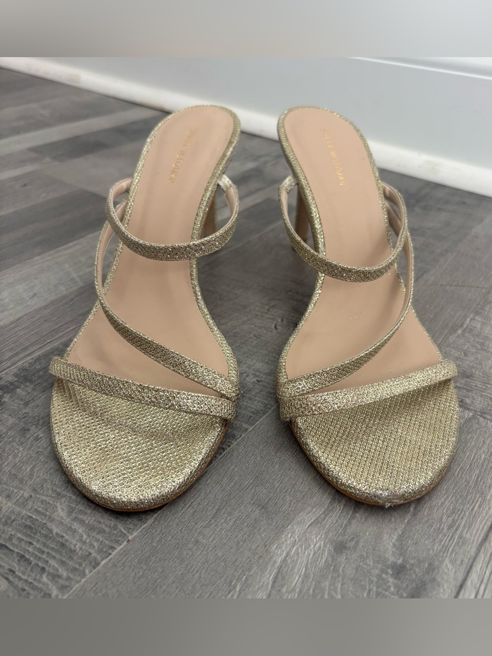 Stuart Weitzman Gold Strappy Heels